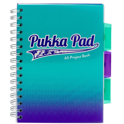 Caiet cu spirala si separatoare  A5, matematica, albastru marinPukka Pads Project Book Fusion