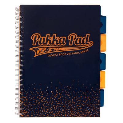 Caiet cu spirala si separatoare, matematica A4 navy, Pukka Pads Project Book Blush