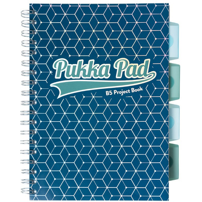 Caiet cu spirala si separatoare, matematica B5 albastru inchis, Pukka Pads Project Book Glee