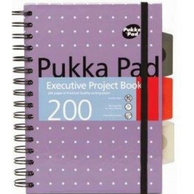 Caiet cu spirala si separatoare Pukka Pad Project Book Metallic A4, 200 pag matematica, pink