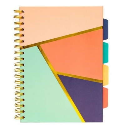 Caiet cu spirala si separatoare Pukka Pads Floral Love, format B5, 200 pagini, dictando, microperforatii, geometric