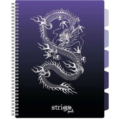 Caiet cu spirala si separatoare, STRIGO PADS Project Book DRAGON, B5, Matematica