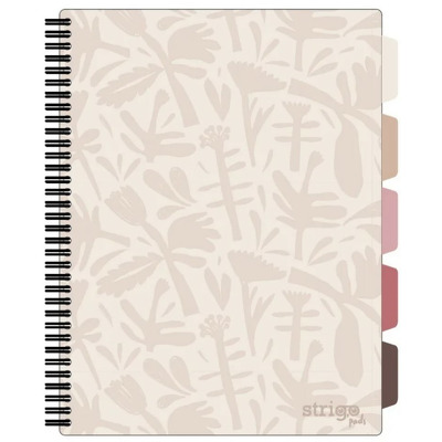 Caiet cu spirala si separatoare, STRIGO PADS Project Book Floral B5, Matematica