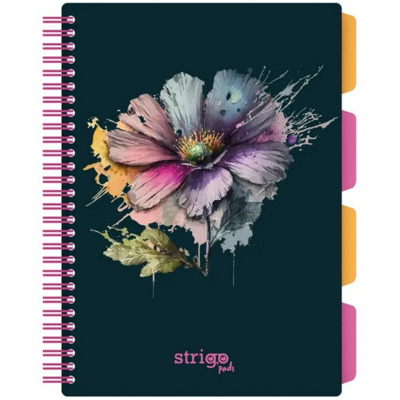 Caiet cu spirala si separatoare, STRIGO PADS Project Book Flori, B5, Matematica