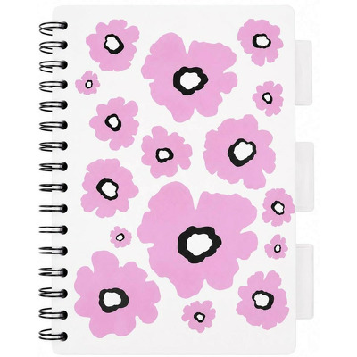 Caiet cu spirala si separatoare, Strigo Pads Project Book, flori roz, A5, Matematica