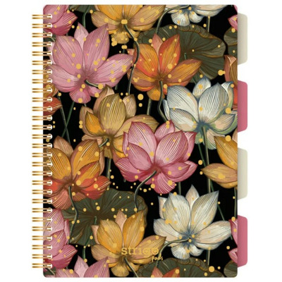 Caiet cu spirala si separatoare, STRIGO PADS Project Book FLOWER, B5, Matematica