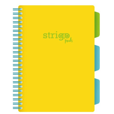 Caiet cu spirala si separatoare, STRIGO PADS Project Book Neon, A5, Dictando