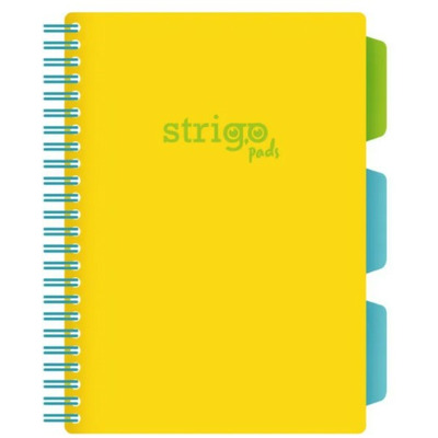 Caiet cu spirala si separatoare, STRIGO PADS Project Book Neon A5, Matematica