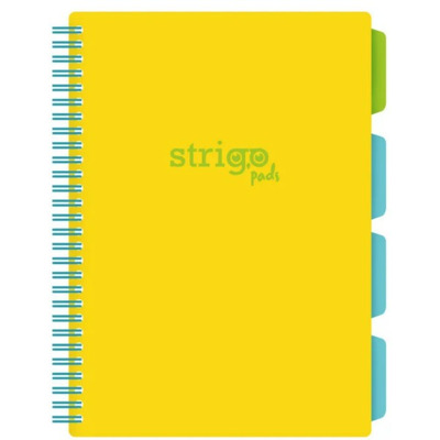 Caiet cu spirala si separatoare, STRIGO PADS Project Book Neon, B5, Dictando