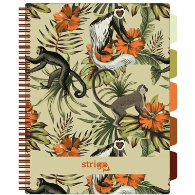Caiet cu spirala si separatoare, STRIGO PADS Project Book TROPICAL, B5, Matematica