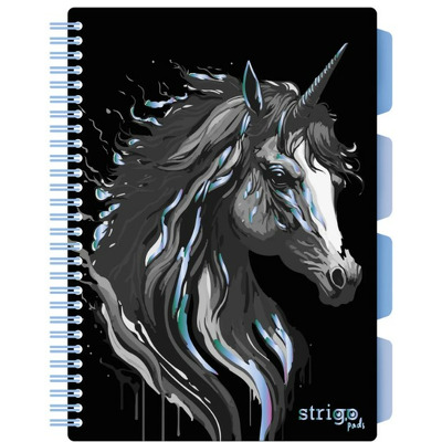 Caiet cu spirala si separatoare, STRIGO PADS Project Book UNICORN, B5, Dictando