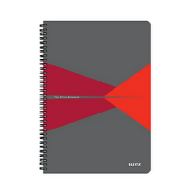 Caiet de birou Office, carton laminat, certificare FSC, reciclabil, A4, 90 coli, cu spira, dictando