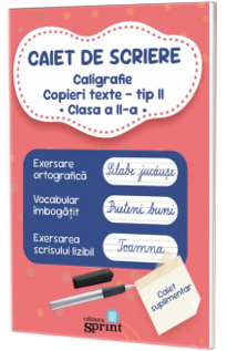 Caiet de scriere, pentru clasa a II-a