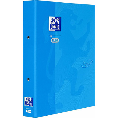 Caiet mecanic cu 2 inele, Oxford School Touch, A4, carton color soft touch, cotor 45mm - bleu