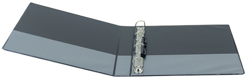 Caiet mecanic cu buzunar, plastifiat PP, 4 inele in D, 50 mm, cotor 75mm, Donau - negru