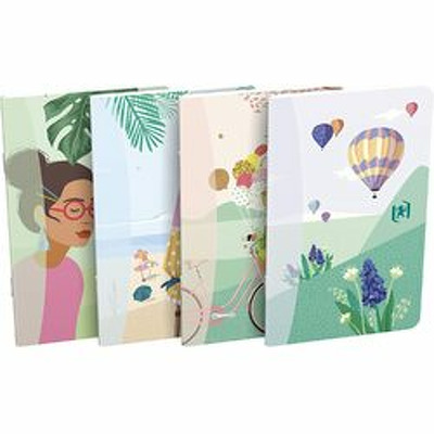 Caiet OXFORD Horizons, 9x14cm, 30 file-90g/mp, coperta carton assorted design - dictando