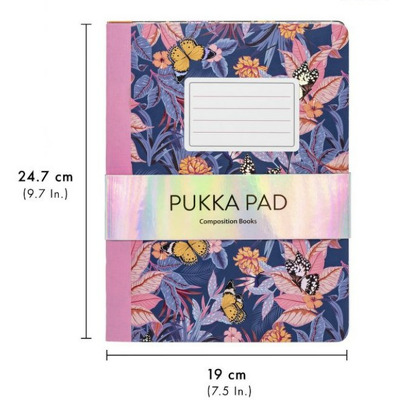 Caiet Pukka Pad Bloom, dictando, B5, 140 pag hartie 80 g, coperti cartonate - assorted