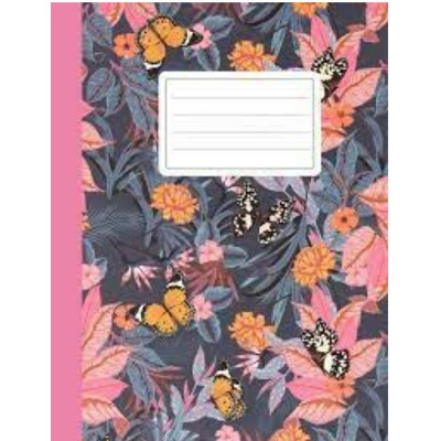 Caiet Pukka Pad Bloom, dictando-roz, B5, 140 pag hartie 80 g, coperti cartonate