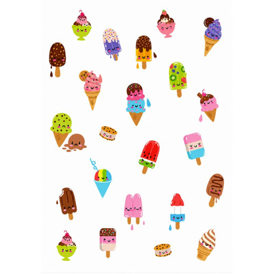 Caiet scolar STRIGO ICE CREAM, A5, dictando, 60 file, hartie 70g FSC, coperta glossy laminate