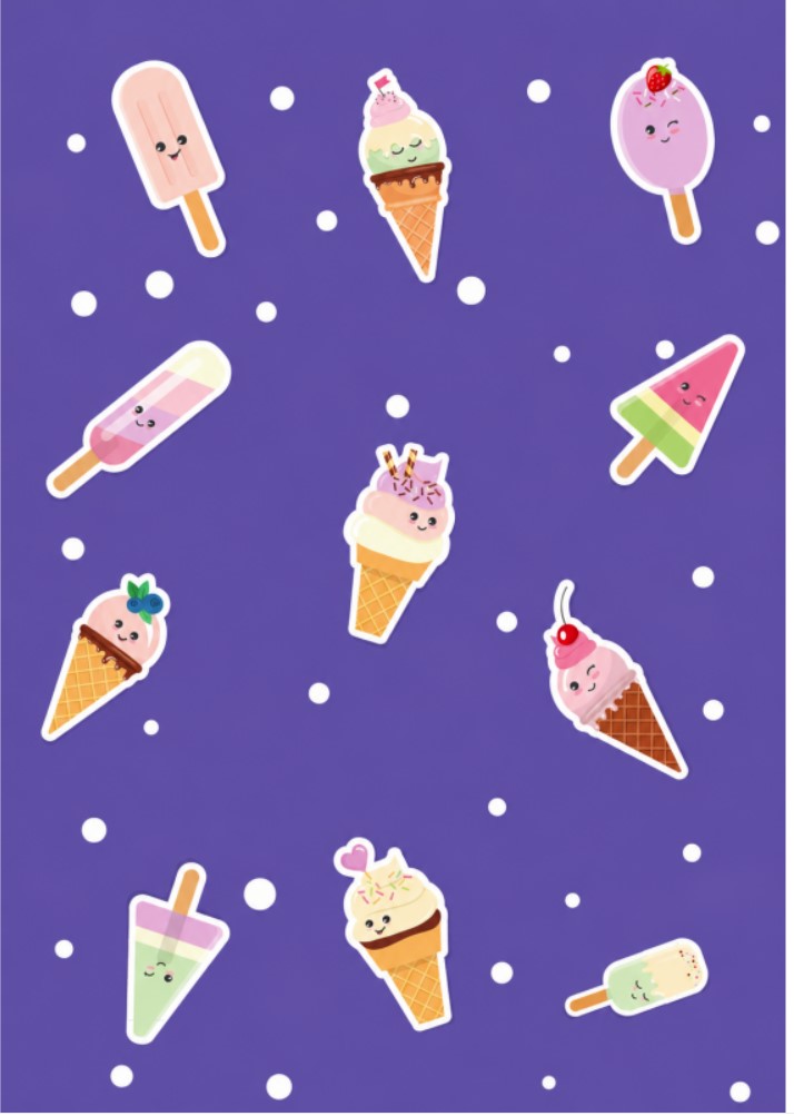 Caiet scolar STRIGO ICE CREAM, A5, matematica, 48 file, hartie 70g FSC, coperta glossy laminate