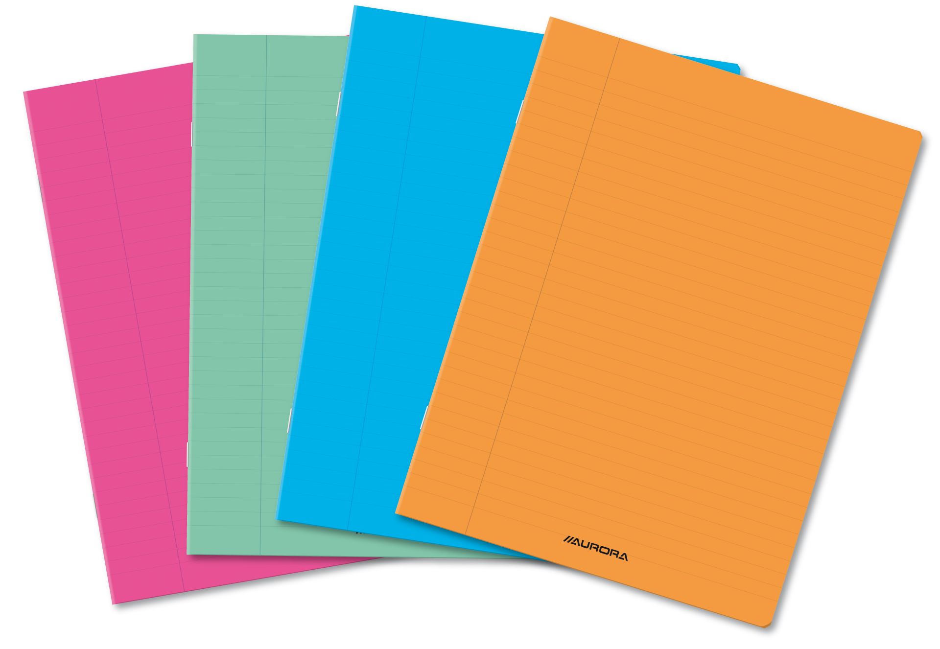 Caiet studentesc dictando, 36 file, liniat stanga, coperta PP transparent color, Aurora (Format A4)