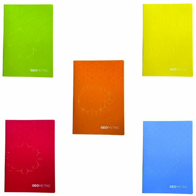 Caiet velin A5, 48 file, 80gsm, coperta carton 300gsm, design geometrics