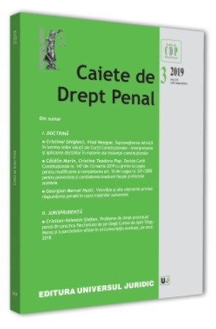 Caiete de drept penal nr. 3/2019