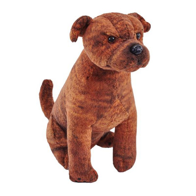 Caine de salvare cu sunet STAFFORDSHIRE BULL TERRIER, jucarie plus  14 cm