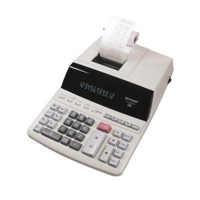 Calculator cu banda, 12 digits, 327 x 221 x 78 mm, Sharp EL-2607PGGYSE - gri