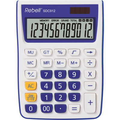 Calculator de birou, 12 digits, 145 x 104 x 26 mm, Rebell SDC 912 - alb/violet