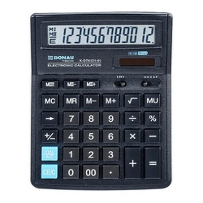 Calculator de birou, 12 digits, 193 x 143 x 38 mm, negru