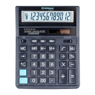 Calculator de birou, 12 digits, 206 x 155 x 35 mm, dual power, negru