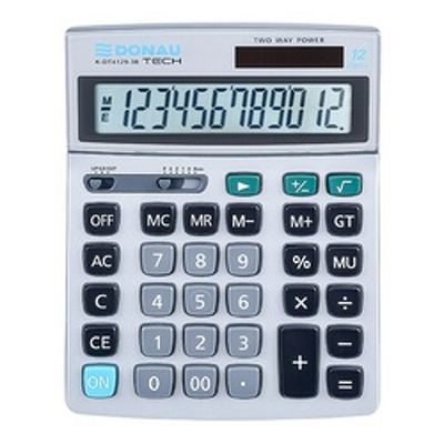 Calculator de birou, 12 digits,  argintiu