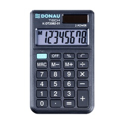 Calculator de buzunar, 8 digits, 100 x 62 x 8 mm, capac din plastic, negru