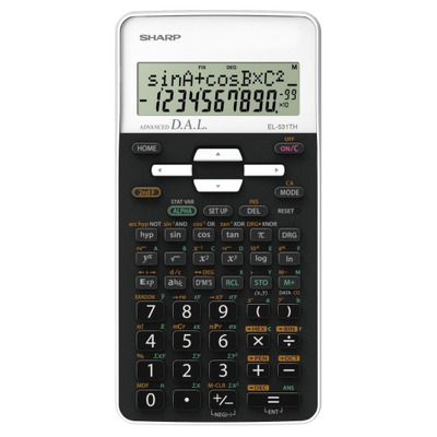Calculator stiintific, 10 digits, 273 functiuni, 161x80x15mm, dual power, Sharp EL-531THWH-negru/alb