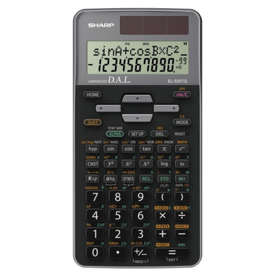 Calculator stiintific, 10 digits, 400  functiuni, 161x80x15 mm, dual power, Sharp EL-520TGGY - gri