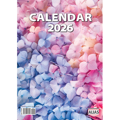 Calendar 2026 de perete fara margini cu 12 file. Flori