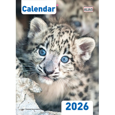 Calendar capsat 2026 format A4 cu 16 file. Pui de animale