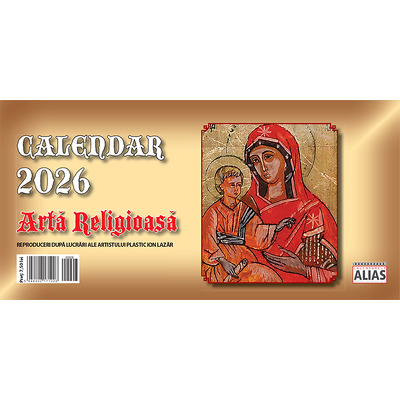 Calendar de birou 2026 cu 6 file. Arta Religioasa