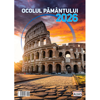 Calendar de perete 2026 cu 12 file. Ocolul Pamantului