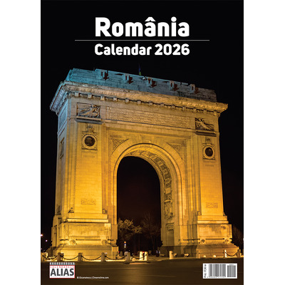 Calendar de perete 2026 cu 12 file. Romania