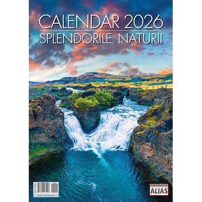 Calendar de perete 2026 cu 12 file. Splendorile naturii