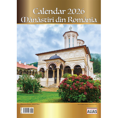 Calendar de perete 2026 cu 6 file. Manastiri