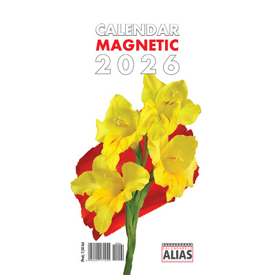 Calendar magnetic 2026 cu 13 file. Flori