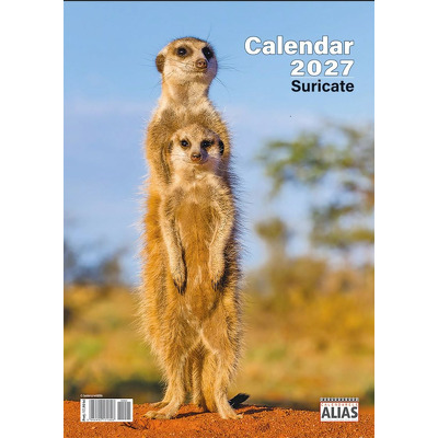 Calendarul de perete cu 12 file Suricate 2027
