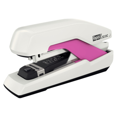 Capsator de birou, 30 coli - alb/roz, Rapid Supreme Omnipress Compact SO30c Half Strip