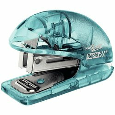 Capsator plastic Colour Ice F4, 10 coli, blister, 1000 capse 26/6 incluse, albastru