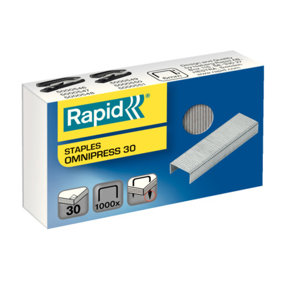 Capse pentru capsator Rapid Omnipress 30 coli,1000 buc./cutie