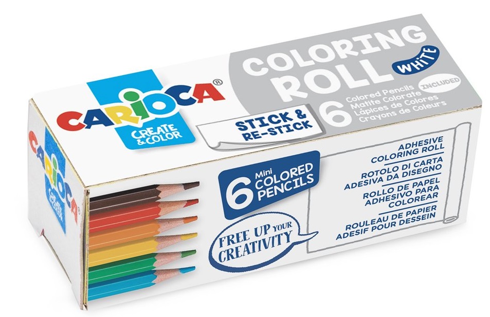 Carioca Coloring Roll Mini, 10 x 85 cm/rola, hartie autoadeziva - White