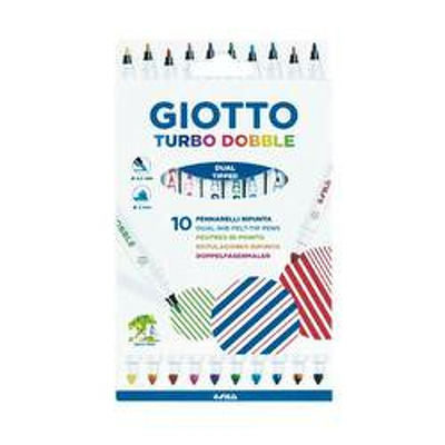 Carioca cu 2 capete, 10 culori in cutie, GIOTTO Turbo Dobble
